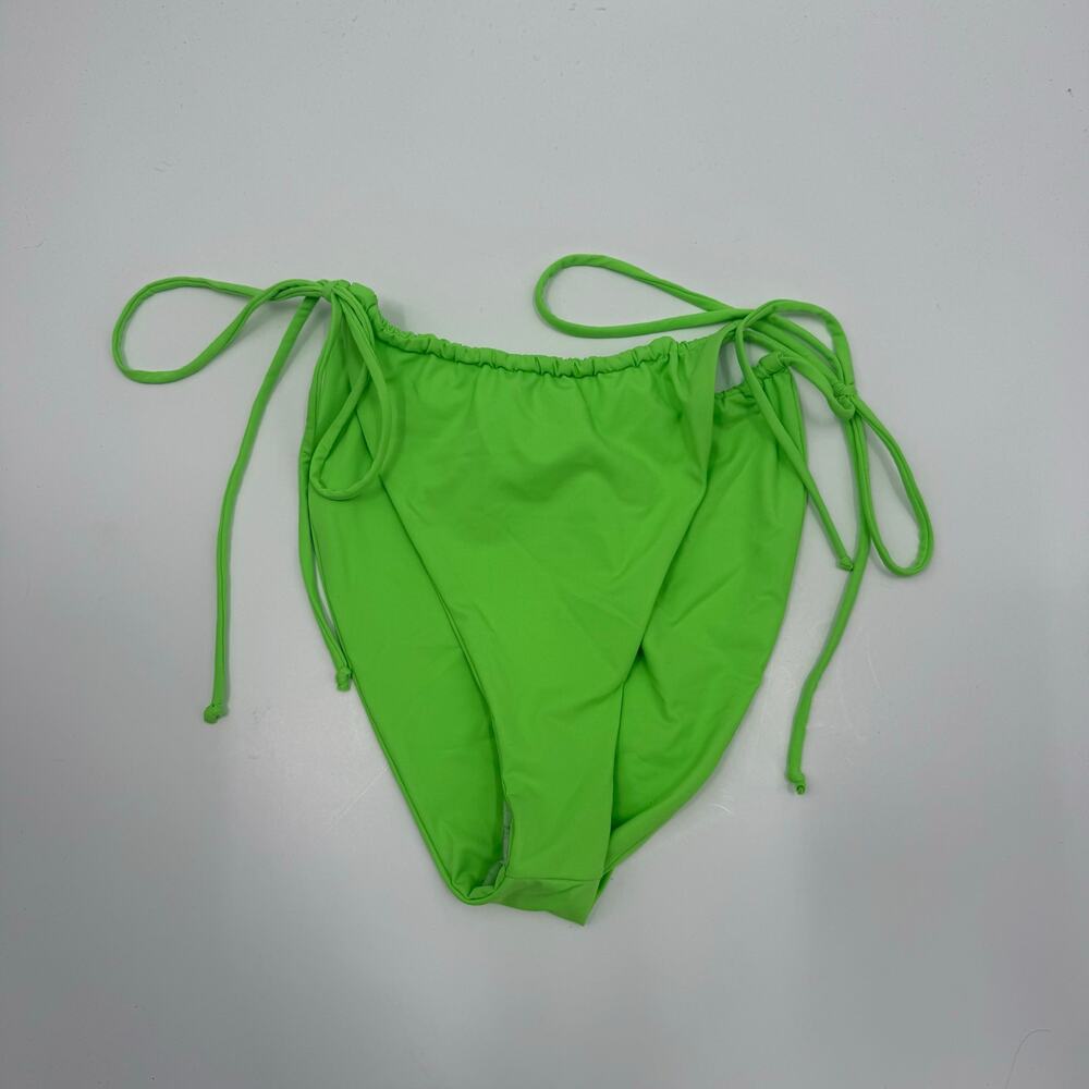 Good American Bikini Bottom Size XL Tiny Ties NWOT Neon Green High Cut Swim NEW - Picture 14 of 14